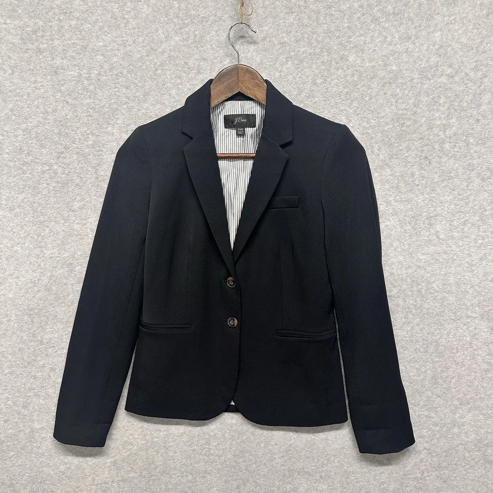 Jcrew Schoolboy Blazer Black Women's Size XXS Style K2899 Lined‎ Preppy Academia